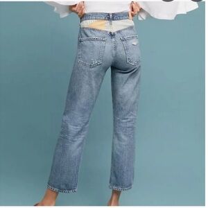 Citizens of Humanity High Rise Straight Ankle Jean with Patchwork Detail